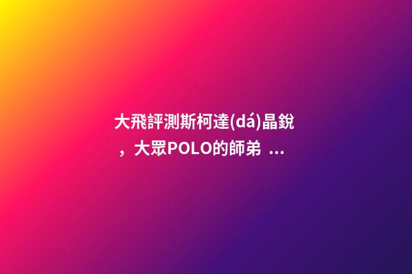 大飛評測斯柯達(dá)晶銳，大眾POLO的師弟，家用很穩(wěn)定